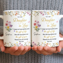 Load image into Gallery viewer, Personalized Floral Coffee Mug Gift for Daughter-in-Law
