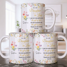Load image into Gallery viewer, Personalized Floral Coffee Mug Gift for Daughter-in-Law
