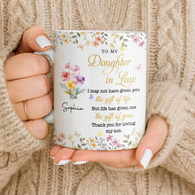 Load image into Gallery viewer, Personalized Floral Coffee Mug Gift for Daughter-in-Law
