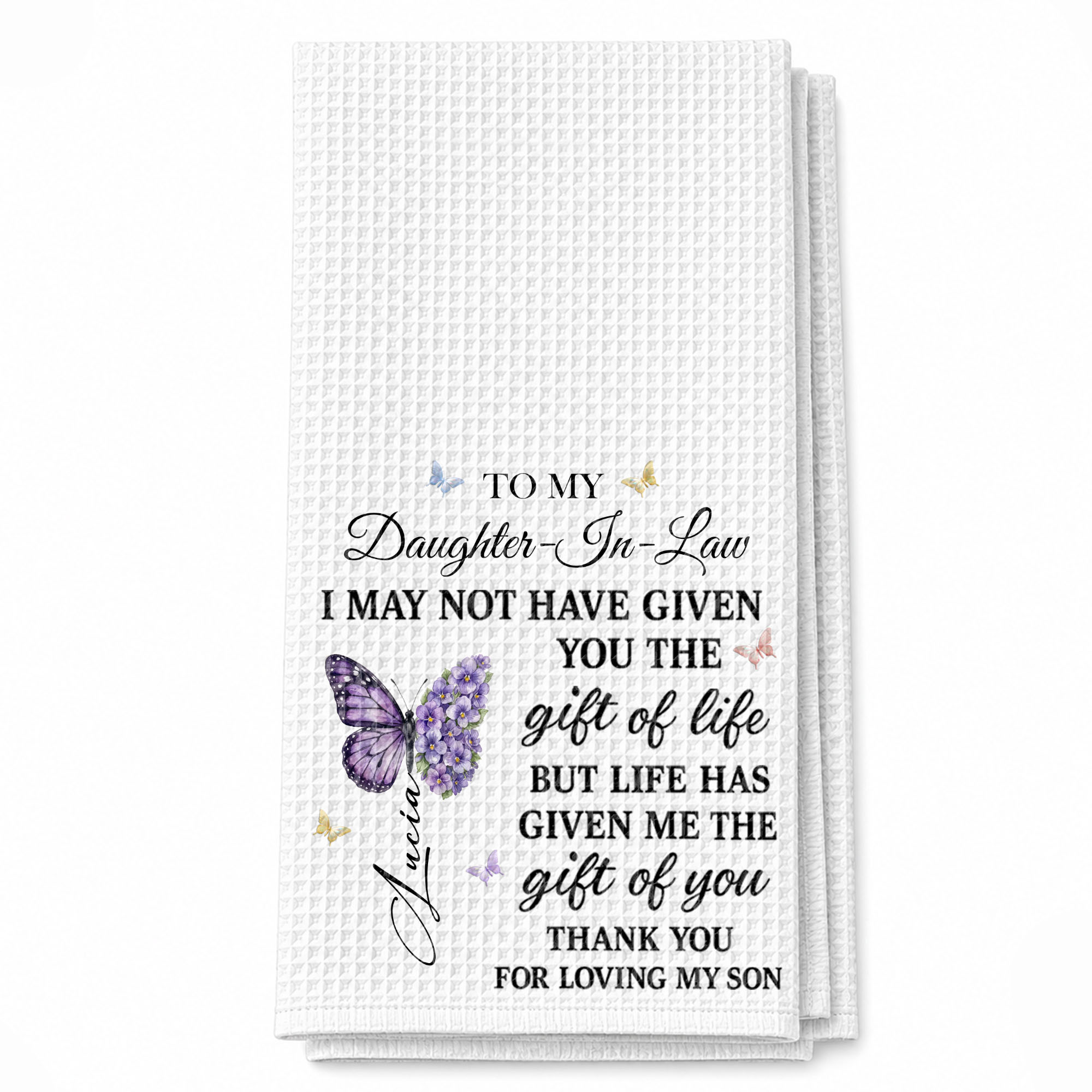 Personalized Kitchen Towel Custom Towel Gift for Daughter-In-Law