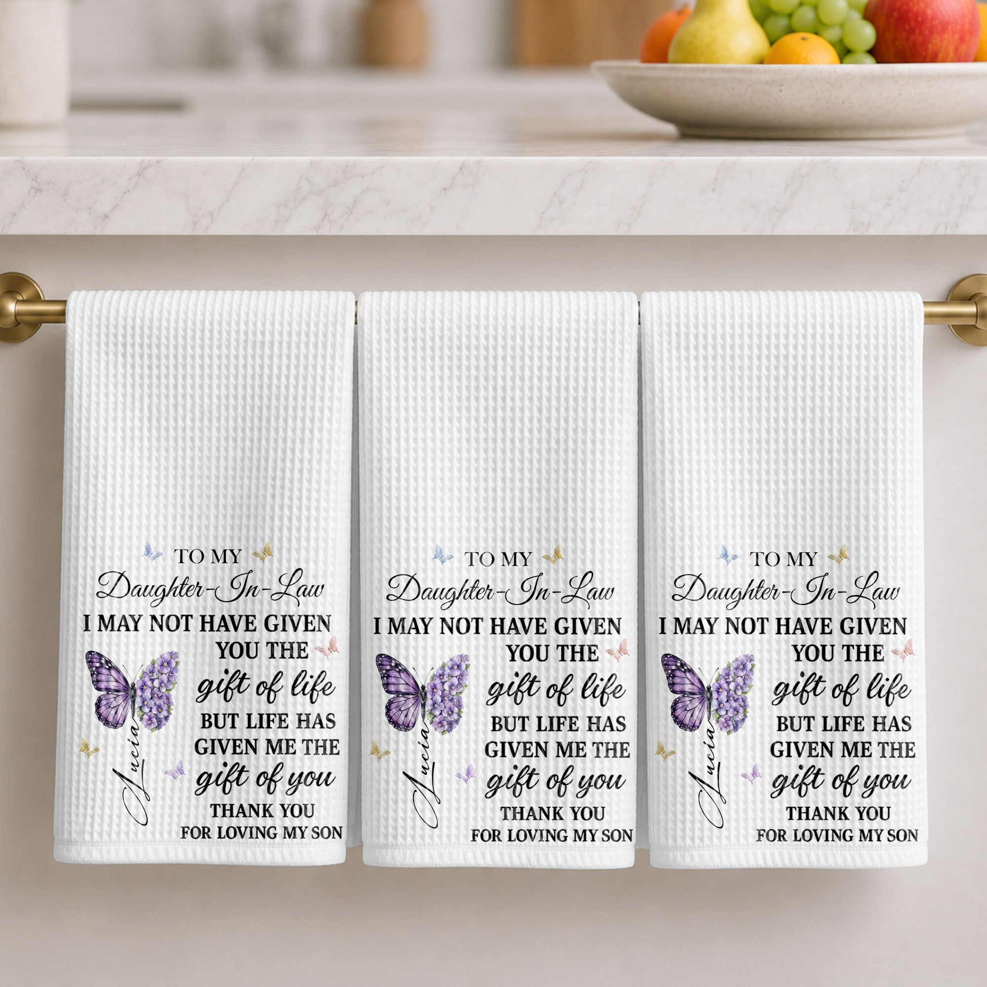 Personalized Kitchen Towel Custom Towel Gift for Daughter-In-Law