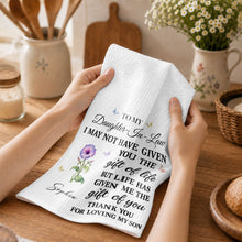 Load image into Gallery viewer, Personalized Kitchen Towel Custom Flower Design Gift for Daughter-in-Law
