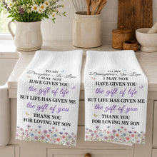 Load image into Gallery viewer, Personalized Kitchen Towel Gift for Daughter-in-Law with Flowers
