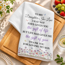 Load image into Gallery viewer, Personalized Kitchen Towel Gift for Daughter-in-Law with Flowers

