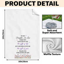 Load image into Gallery viewer, Personalized Kitchen Towel Gift for Daughter-in-Law with Flowers
