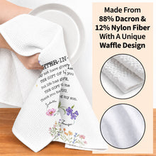 Load image into Gallery viewer, Personalized Kitchen Towel for Daughter-In-Law Gift with Infinity Flowers
