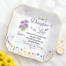 Load image into Gallery viewer, Personalized Lace Jewelry Dish Custom Name Gift for Daughter-in-Law
