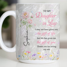 Load image into Gallery viewer, Personalized Flower Pearl Mug Custom Gift for Daughter-in-Law
