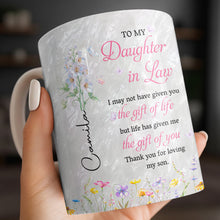 Load image into Gallery viewer, Personalized Flower Pearl Mug Custom Gift for Daughter-in-Law
