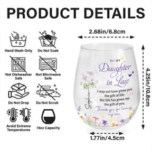 Load image into Gallery viewer, Personalized Stemless Wine Glass Custom Name Gift for Daughter-in-Law
