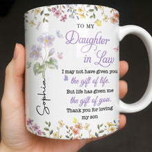 Load image into Gallery viewer, Personalized Floral Coffee Mug Gift for Daughter-in-Law
