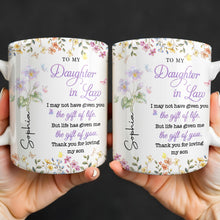 Load image into Gallery viewer, Personalized Floral Coffee Mug Gift for Daughter-in-Law
