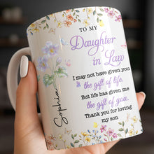 Load image into Gallery viewer, Personalized Floral Coffee Mug Gift for Daughter-in-Law
