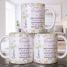 Load image into Gallery viewer, Personalized Floral Coffee Mug Gift for Daughter-in-Law
