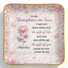 Load image into Gallery viewer, Personalized Ceramic Jewelry Dish Custom Name Gift for Daughter-in-Law
