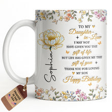 Load image into Gallery viewer, Personalized Coffee Mug Custom Floral Design Gift for Daughter-in-Law

