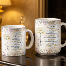Load image into Gallery viewer, Personalized Coffee Mug Custom Floral Design Gift for Daughter-in-Law
