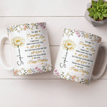 Load image into Gallery viewer, Personalized Coffee Mug Custom Floral Design Gift for Daughter-in-Law
