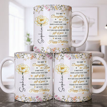 Load image into Gallery viewer, Personalized Coffee Mug Custom Floral Design Gift for Daughter-in-Law
