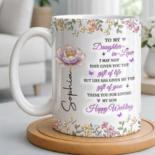 Load image into Gallery viewer, Personalized Floral Coffee Mug Custom Gift for Daughter-in-Law
