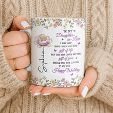 Load image into Gallery viewer, Personalized Floral Coffee Mug Custom Gift for Daughter-in-Law
