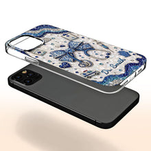 Load image into Gallery viewer, Personalized Clear Phone Case for Doctor with Blue Bow &amp; 3D Icons
