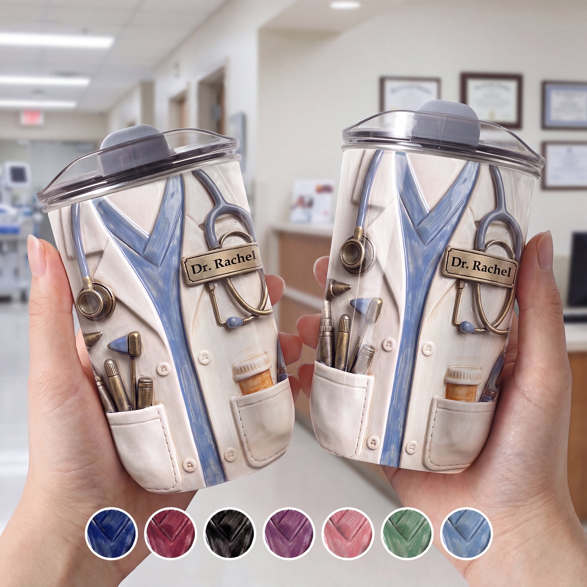 Personalized 10oz Stainless Steel Tumbler for Doctors - Custom Name Gift