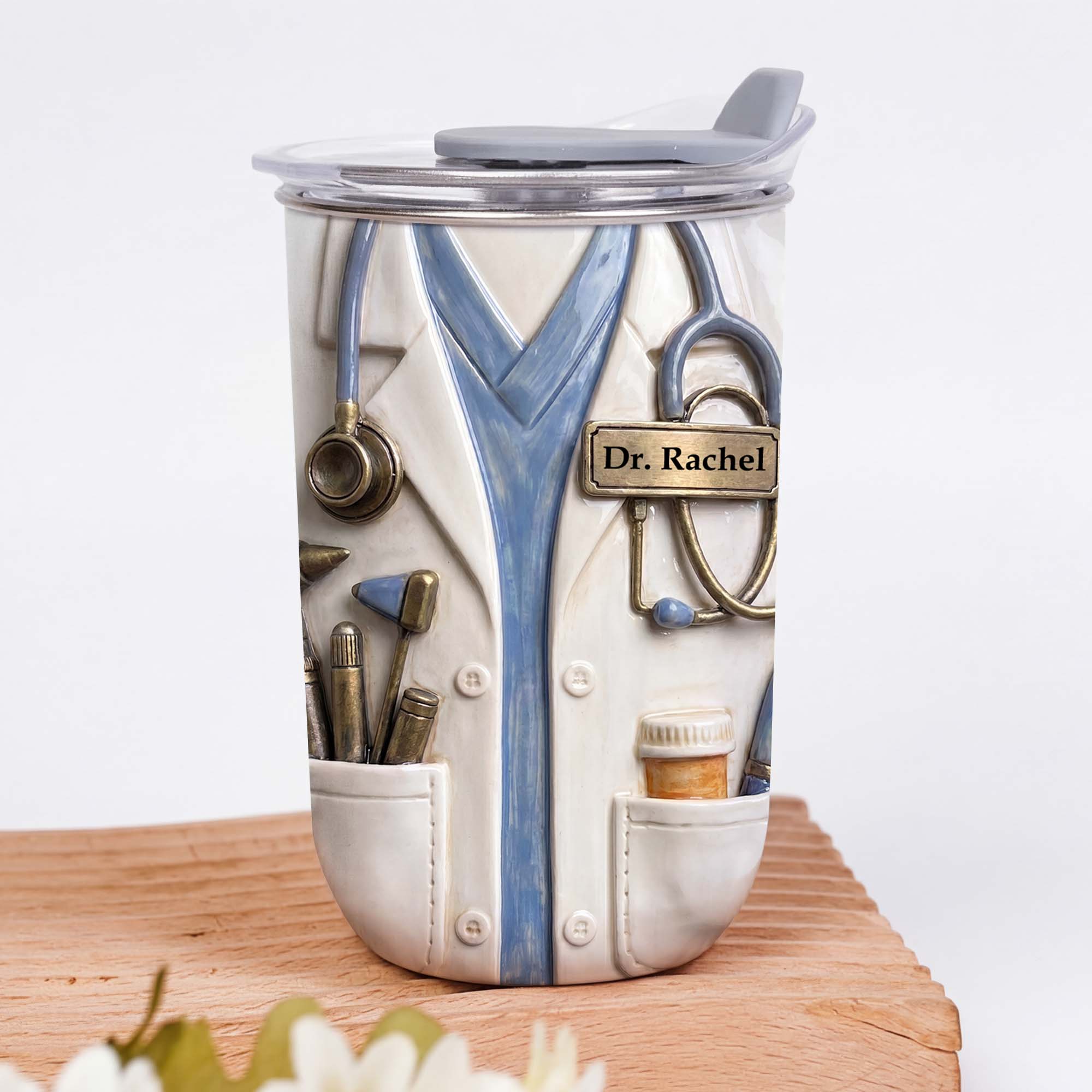 Personalized 10oz Stainless Steel Tumbler for Doctors - Custom Name Gift