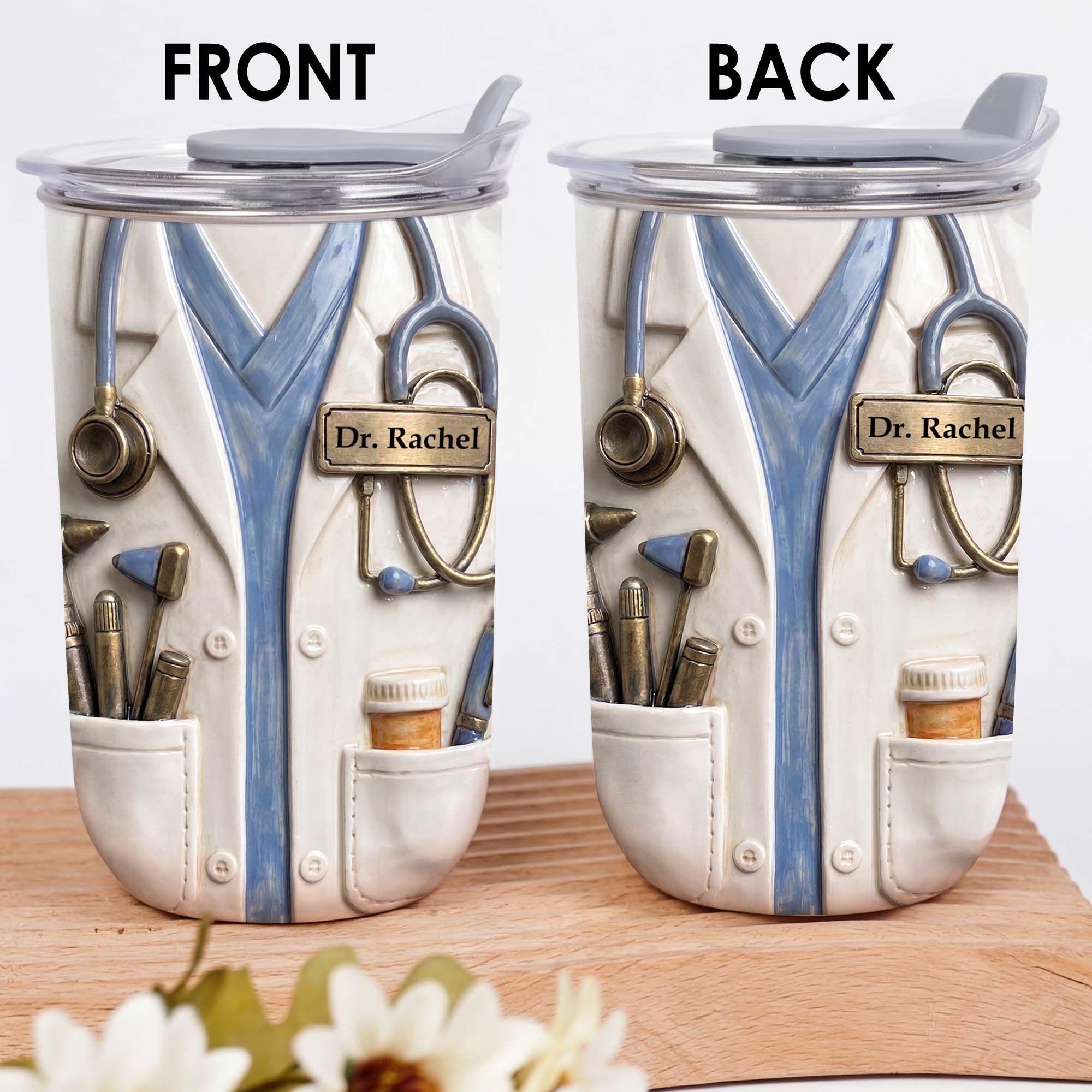 Personalized 10oz Stainless Steel Tumbler for Doctors - Custom Name Gift