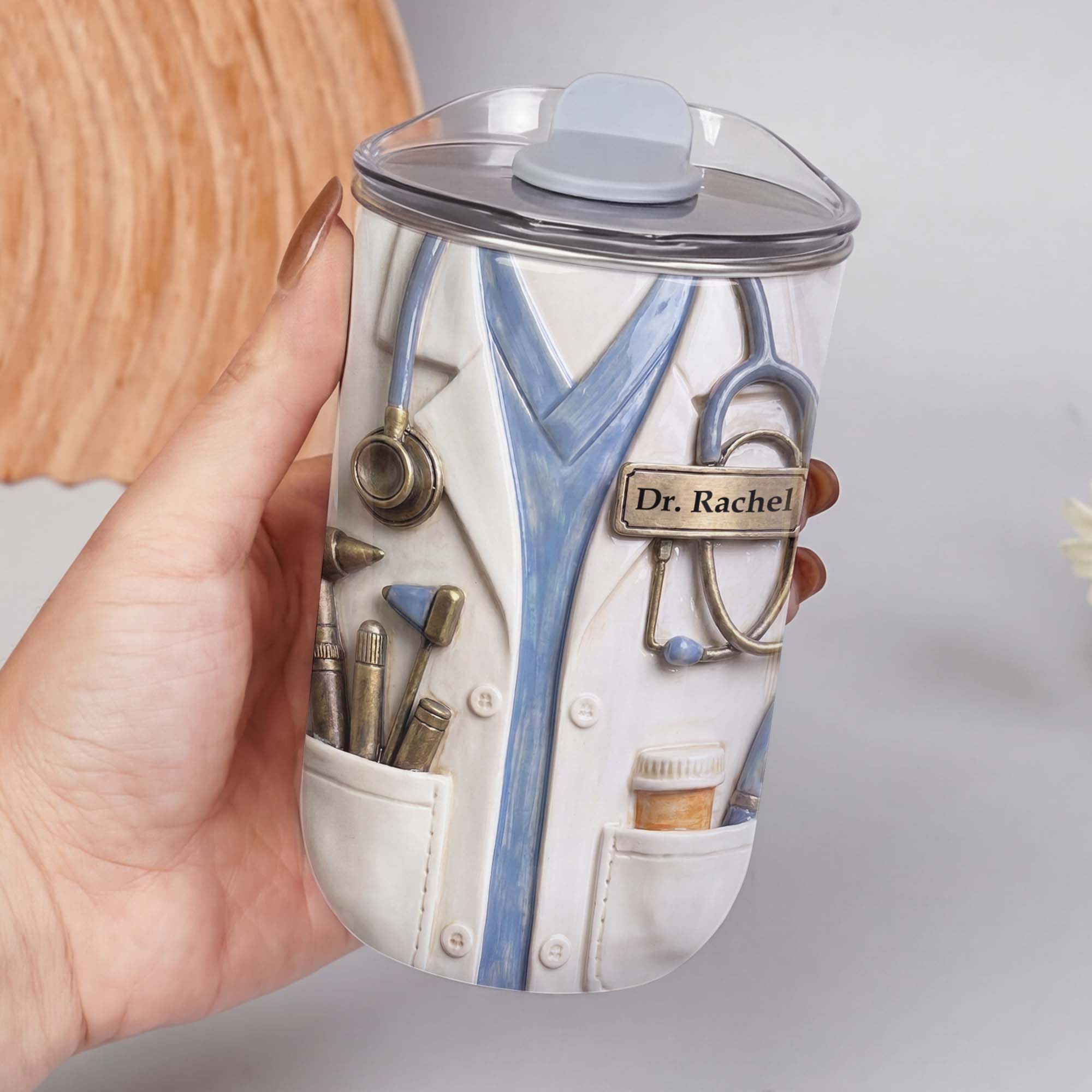 Personalized 10oz Stainless Steel Tumbler for Doctors - Custom Name Gift