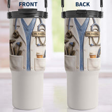 Load image into Gallery viewer, Personalized 30oz Tumbler with Handle for Doctors, Custom Name Gift
