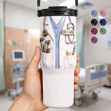 Load image into Gallery viewer, Personalized 30oz Tumbler with Handle for Doctors, Custom Name Gift
