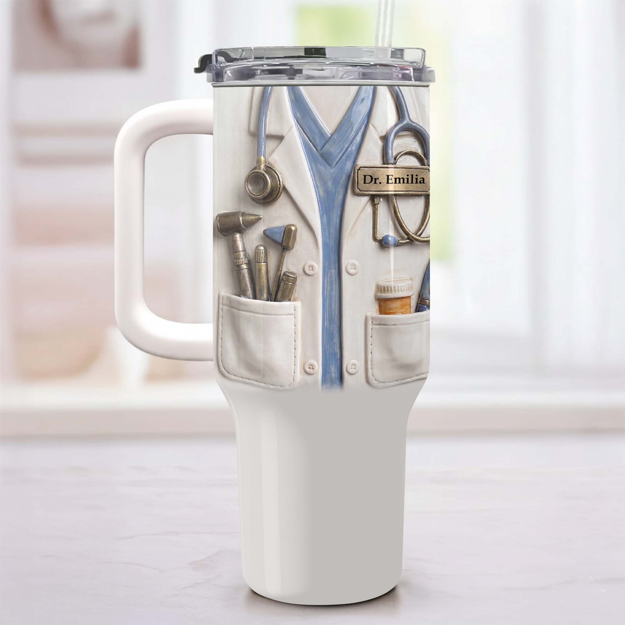 Personalized 40oz Tumbler Custom Name Doctor Gift for Her