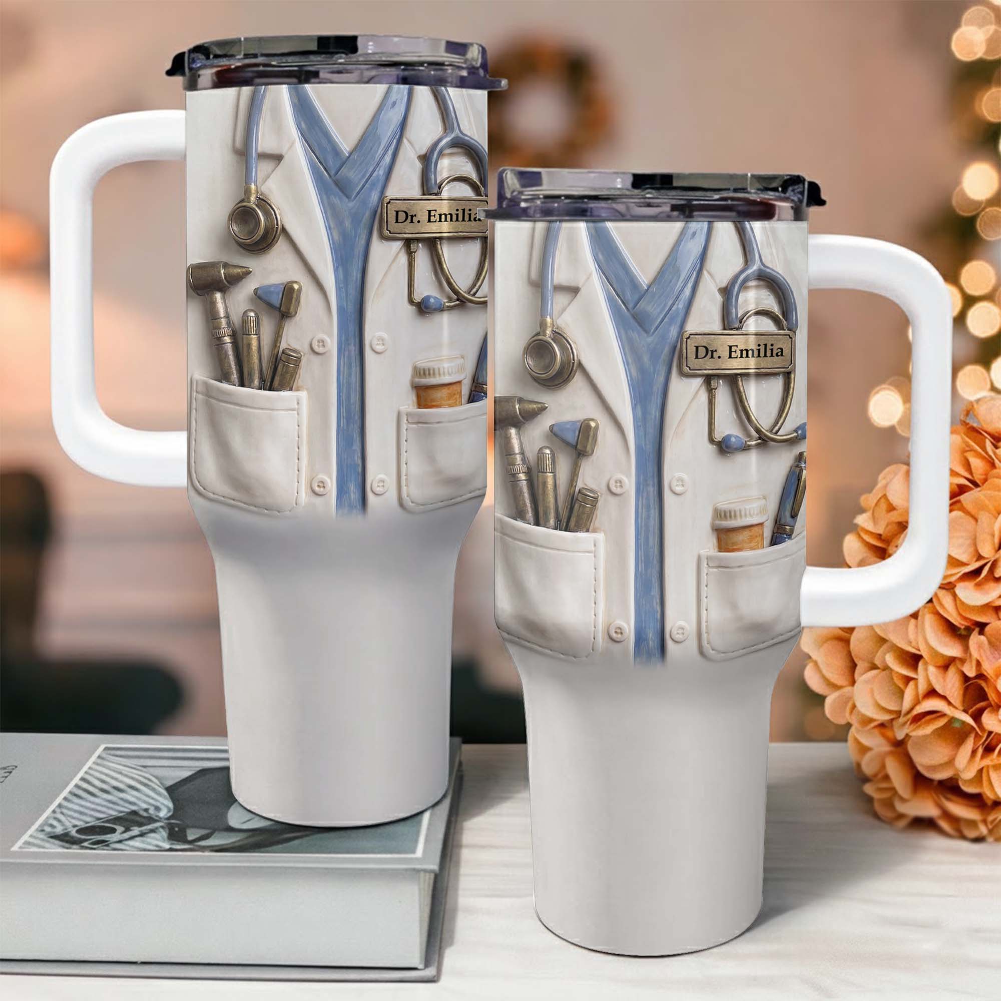 Personalized 40oz Tumbler Custom Name Doctor Gift for Her