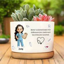 Load image into Gallery viewer, Personalized Ceramic Plant Pot for Nurse Medical Decor Gift
