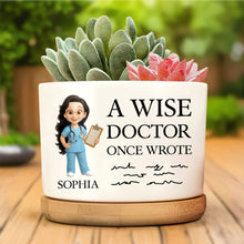 Load image into Gallery viewer, Personalized Cartoon Doctor Ceramic Plant Pot Custom Gift for Doctor
