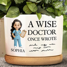 Load image into Gallery viewer, Personalized Cartoon Doctor Ceramic Plant Pot Custom Gift for Doctor
