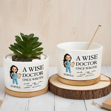 Load image into Gallery viewer, Personalized Cartoon Doctor Ceramic Plant Pot Custom Gift for Doctor
