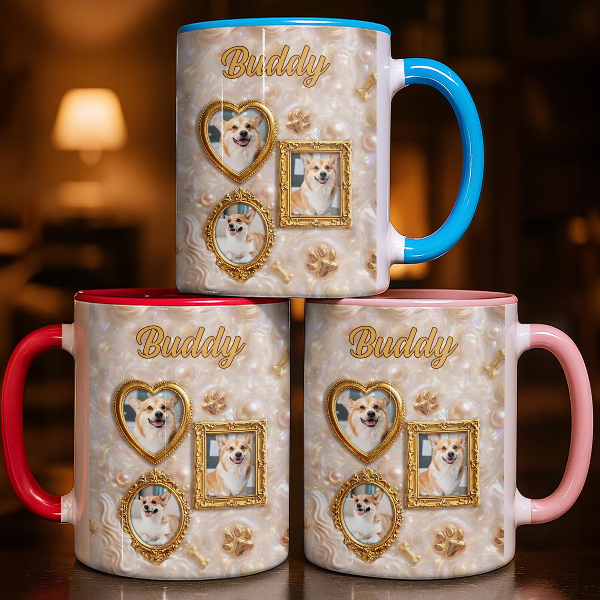 Personalized Accent Mug Forever Loved Custom Dog Photo Gift