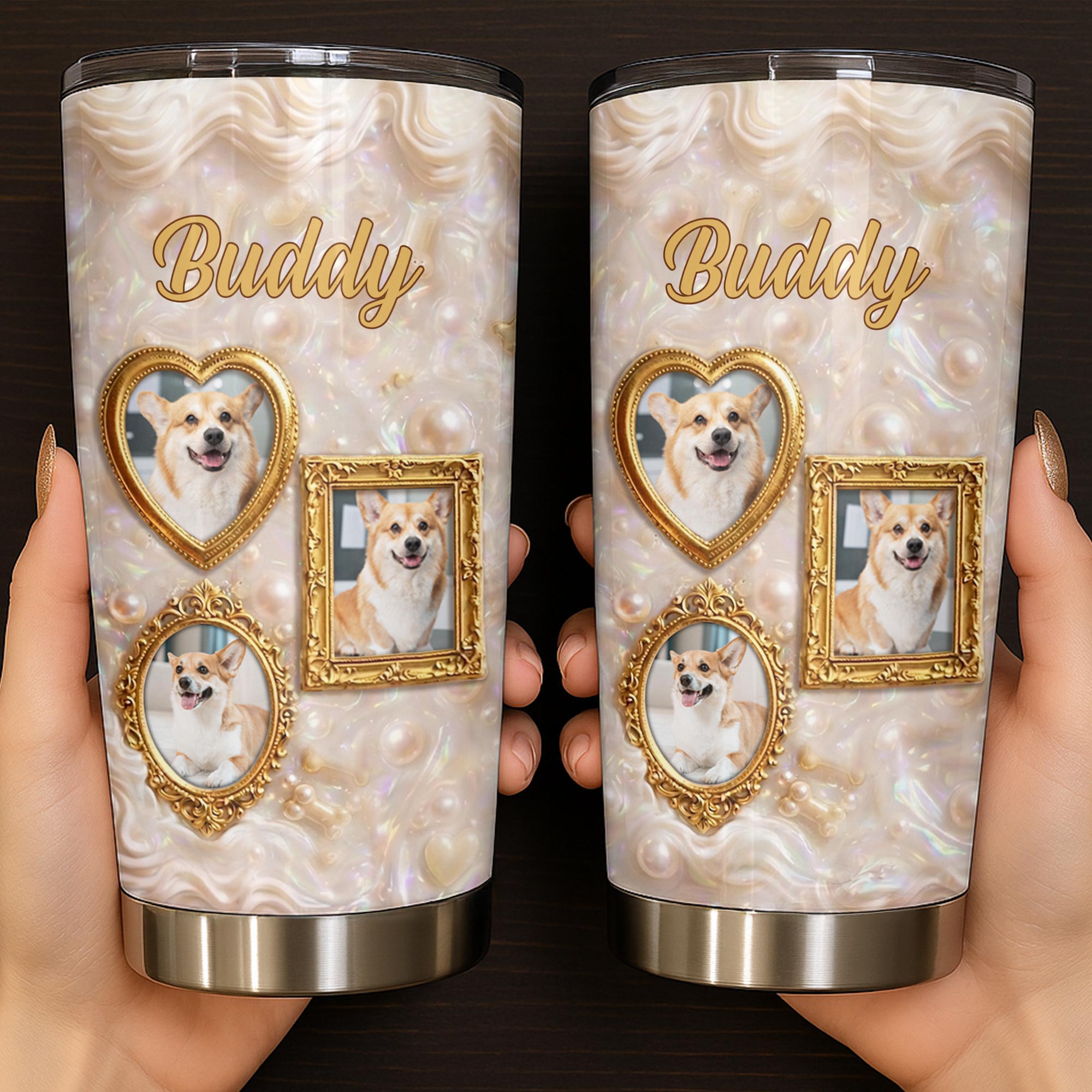 Personalized Dog Tumbler Custom Name Gift for Dog Dad/Mom