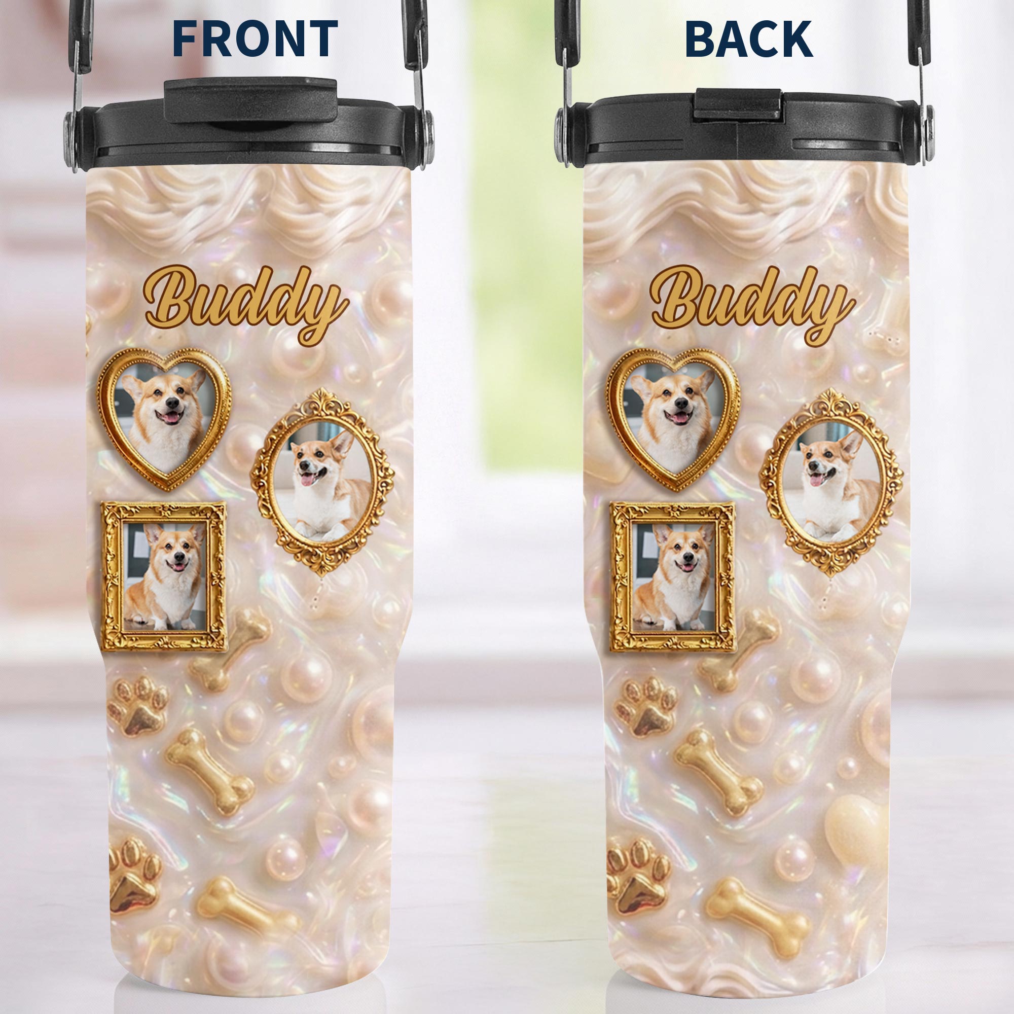 Personalized 30oz Stainless Steel Tumbler Dog Lover Gift