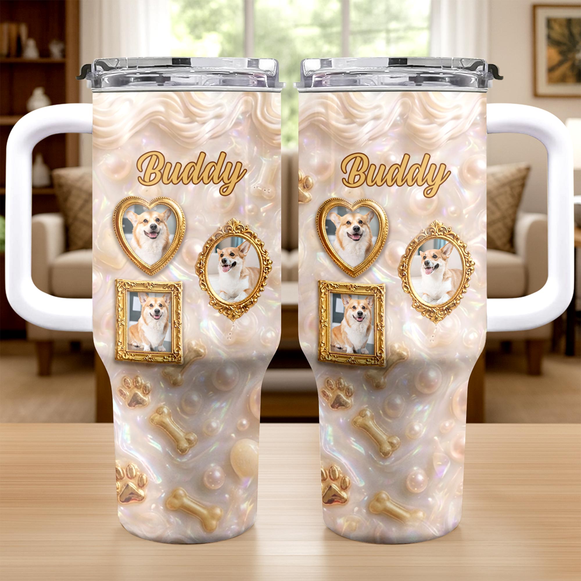 Personalized 40oz Tumbler Custom Name Dog Lover Gift