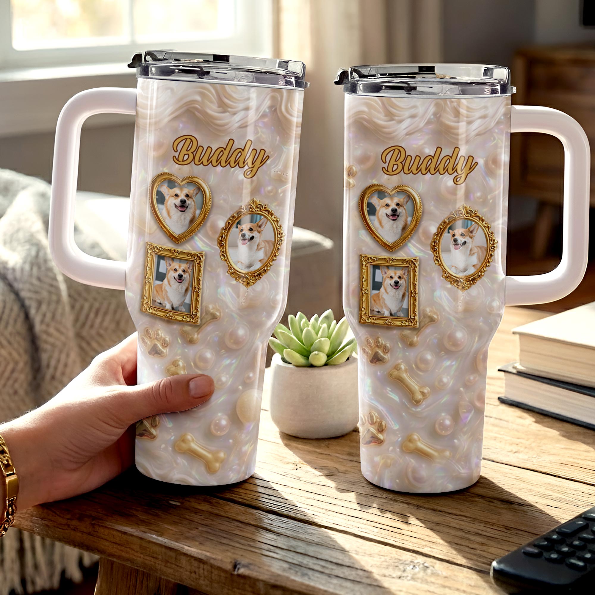 Personalized 40oz Tumbler Custom Name Dog Lover Gift