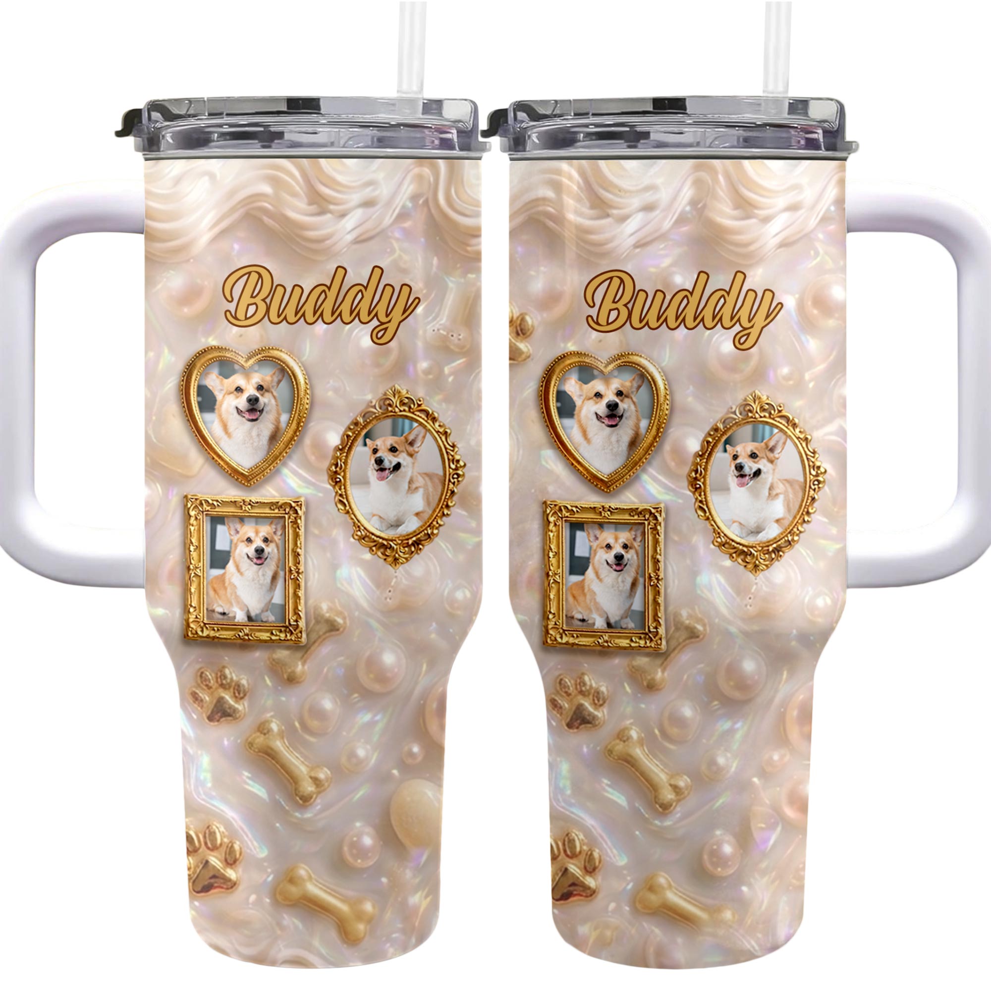 Personalized 40oz Tumbler Custom Name Dog Lover Gift