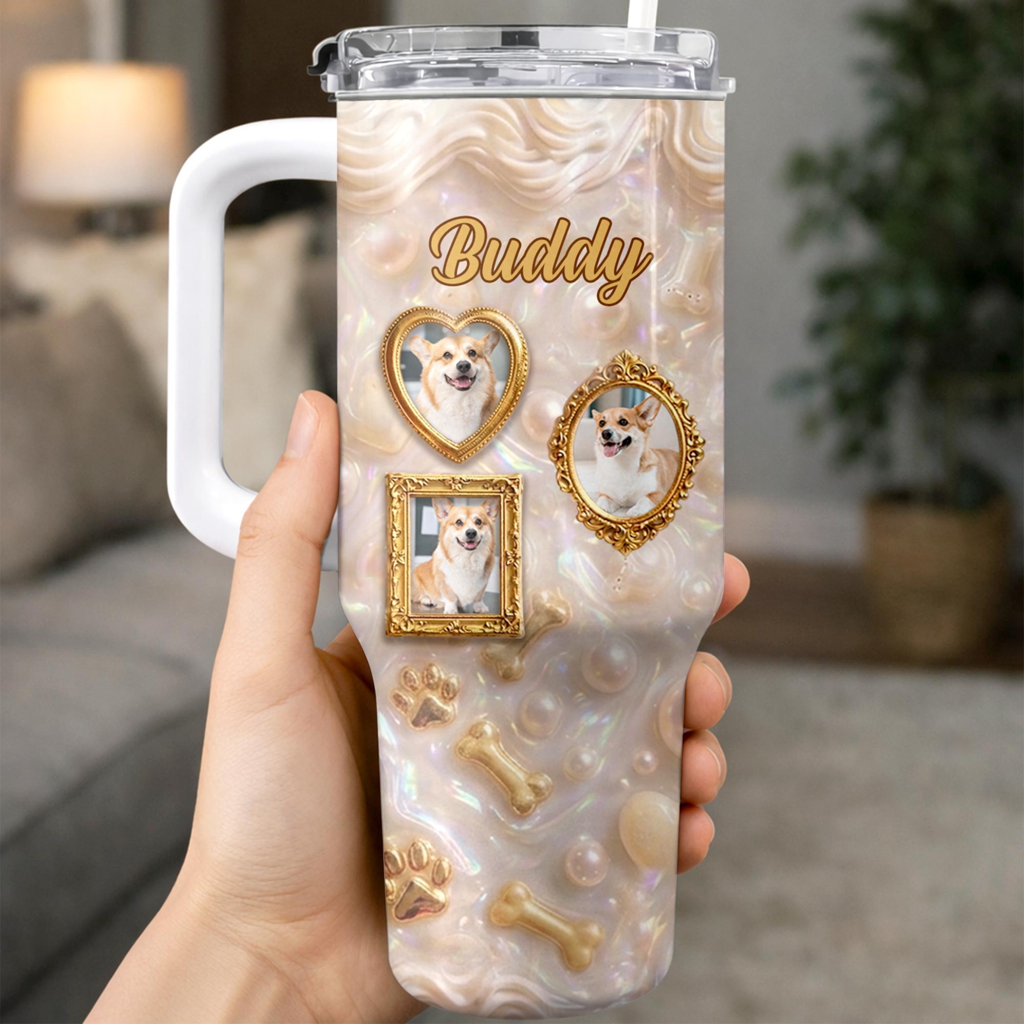 Personalized 40oz Tumbler Custom Name Dog Lover Gift