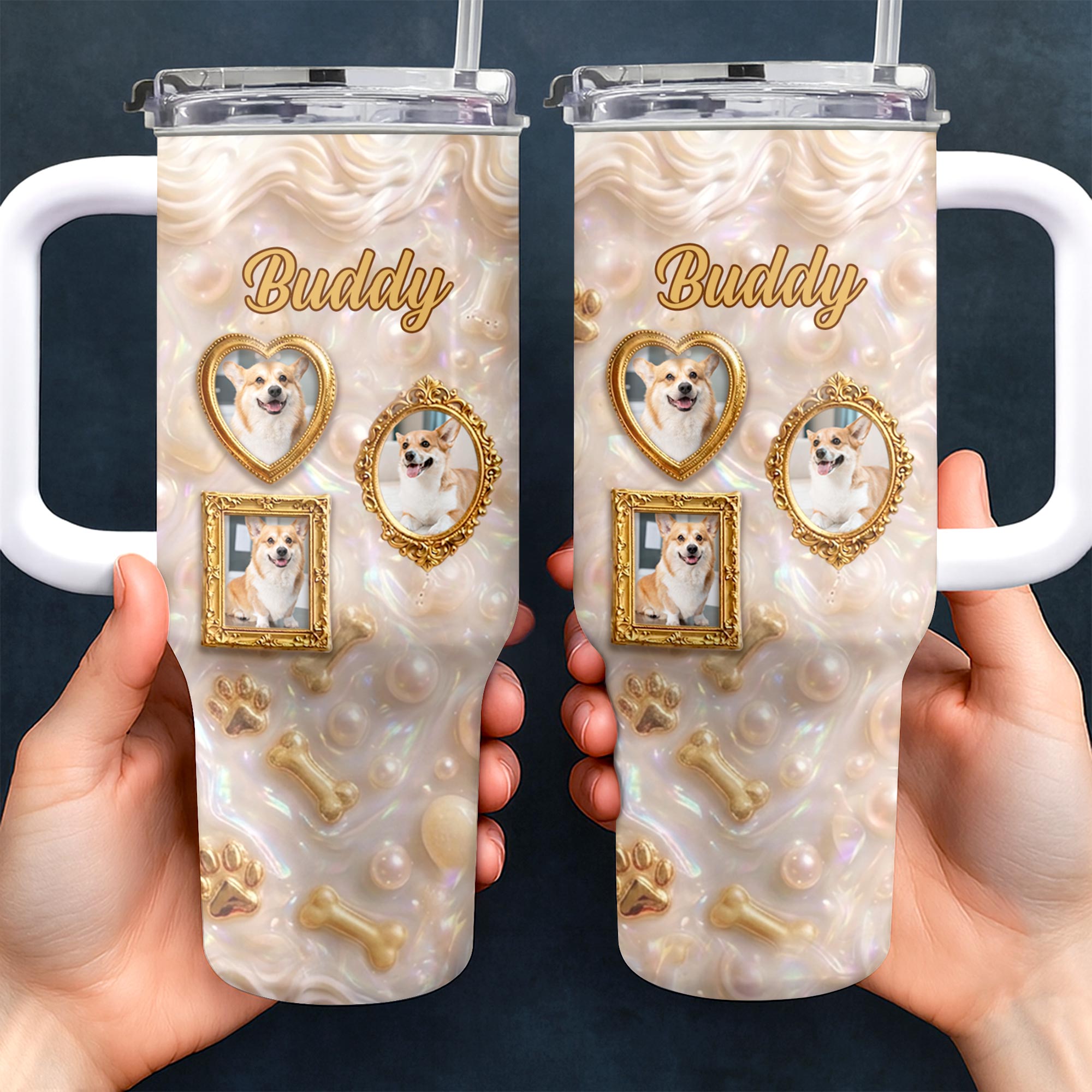 Personalized 40oz Tumbler Custom Name Dog Lover Gift