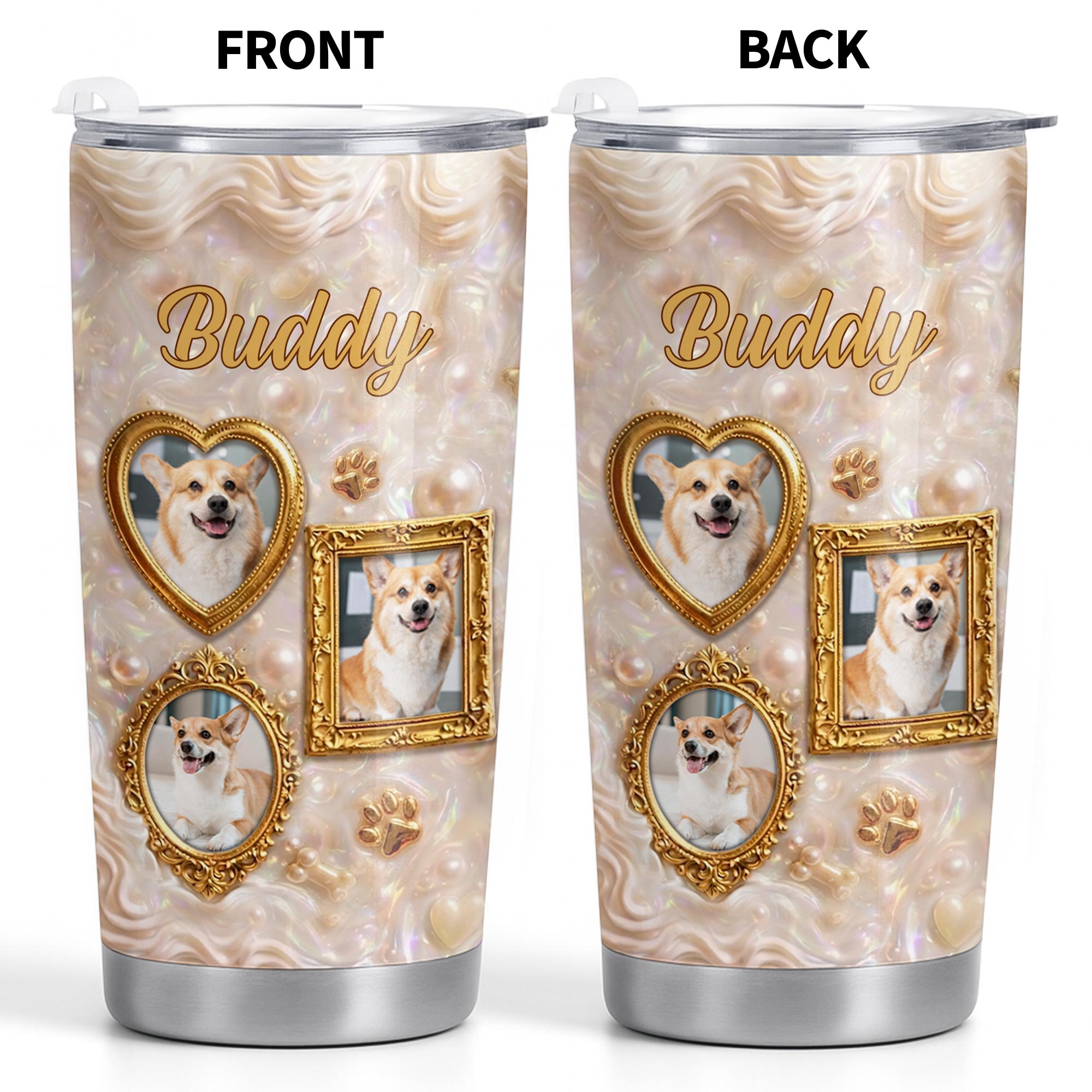 Personalized Dog Lover Tumbler Custom Name Gift for Dog Mom