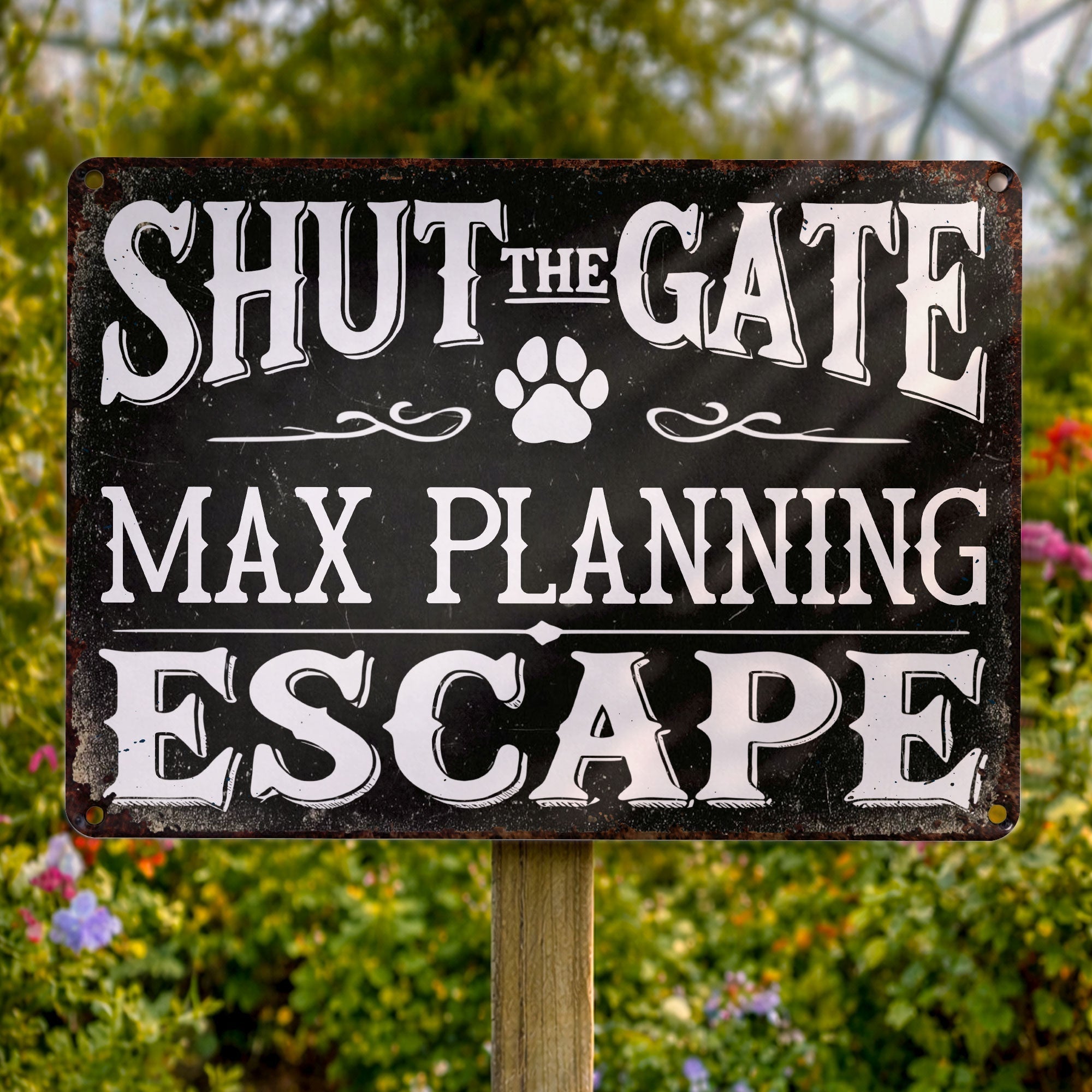 Personalized Metal Sign Custom Name Paw Print Gift for Dog Lovers