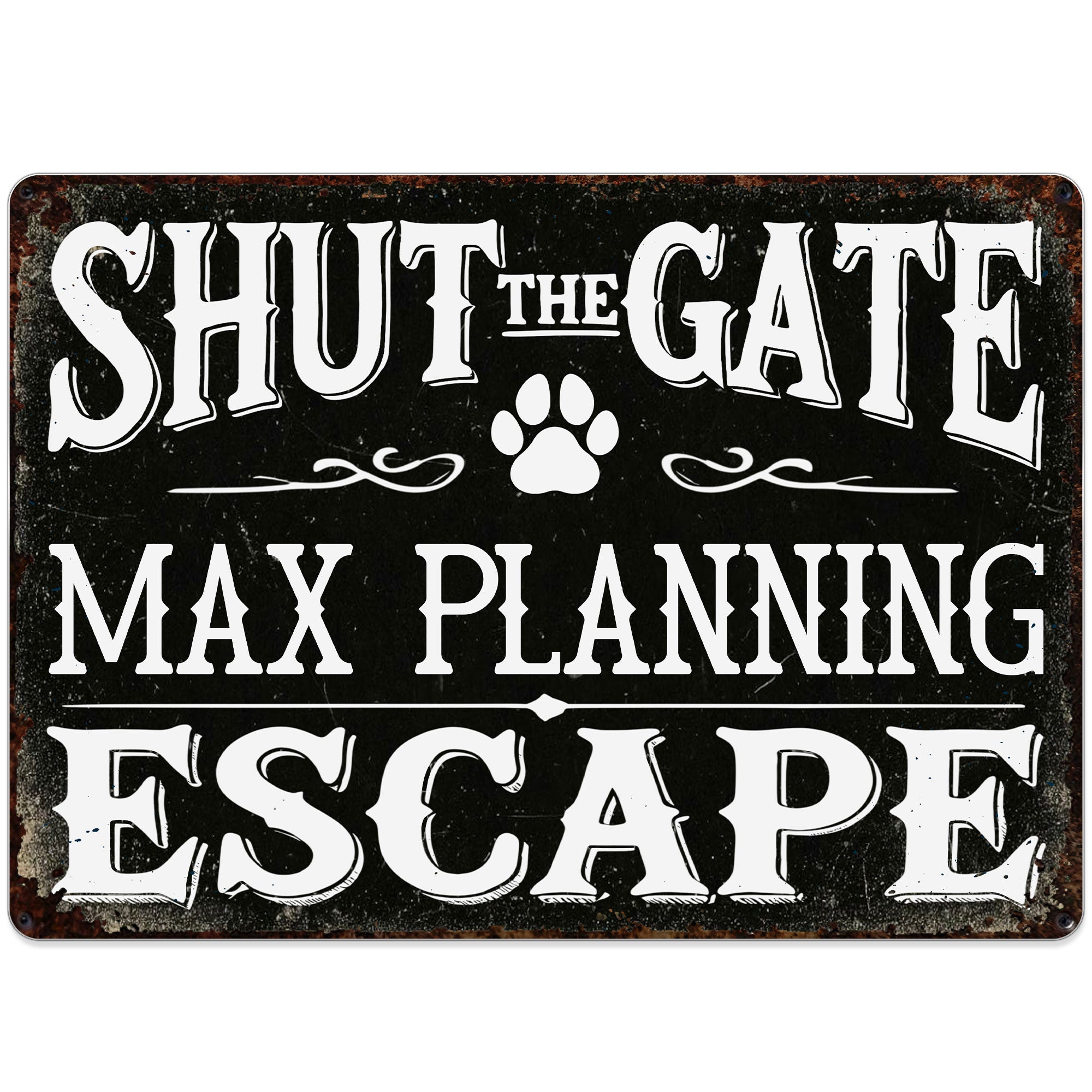 Personalized Metal Sign Custom Name Paw Print Gift for Dog Lovers