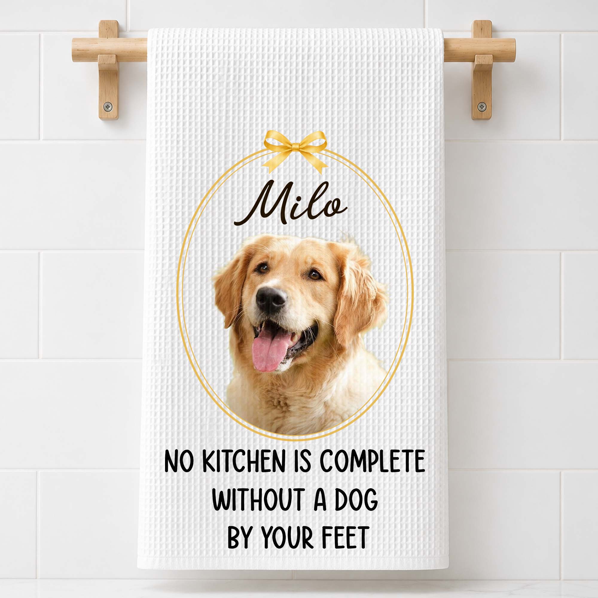 Personalized Dog Photo Kitchen Towel Custom Gift for Dog Mom/Dad